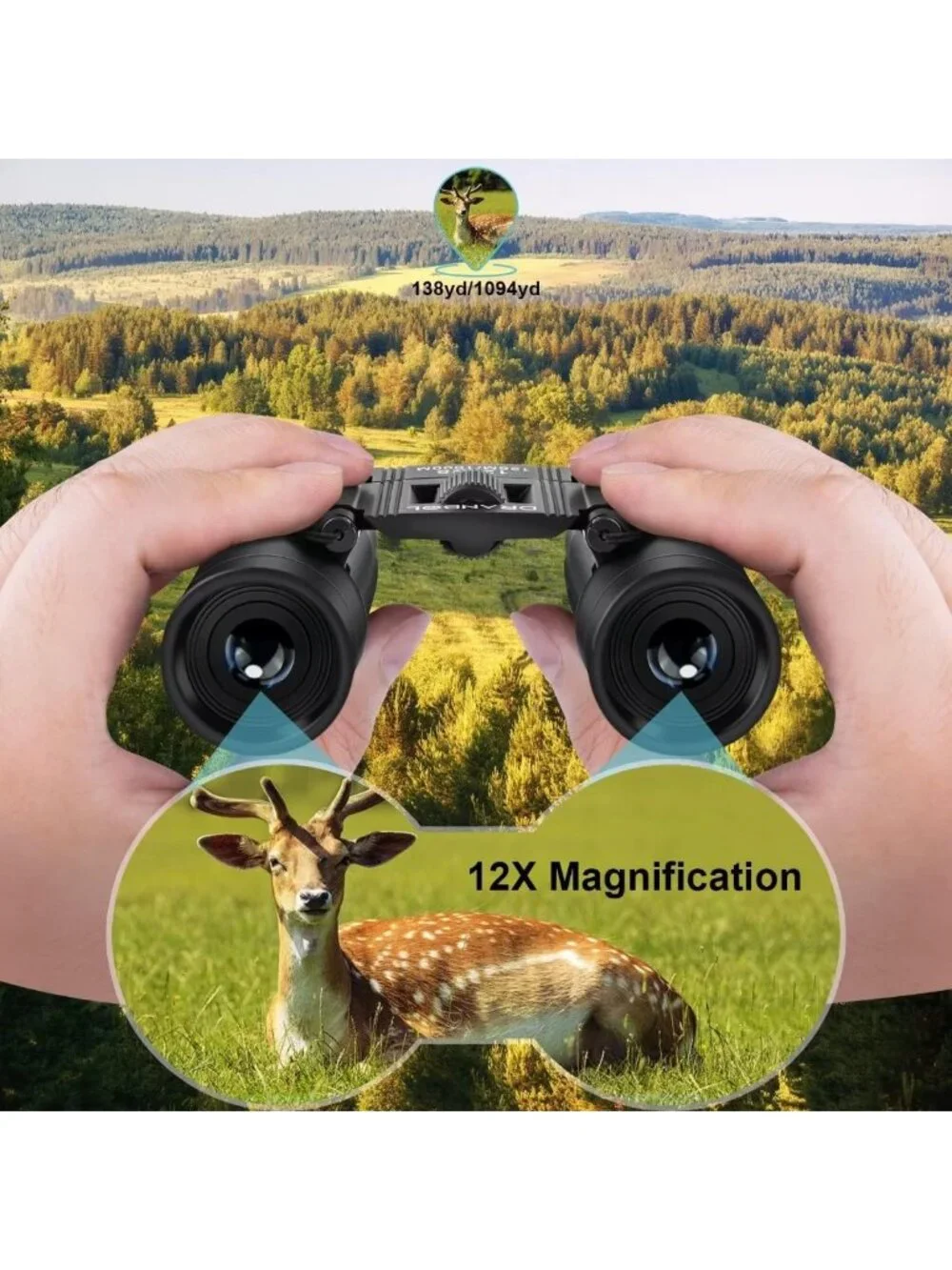 Compact 12x25 Mini Pocket Binoculars for Bird Watching, Concerts & Outdoor Fun